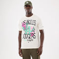 LA Dodgers MLB Street Art Graphic Light Beige T-Shirt-klyvox