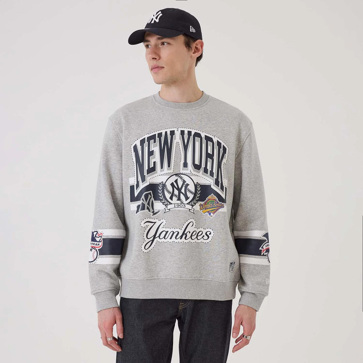 New York Yankees MLB Sport Classic Grey Crew Neck Sweater-klyvox