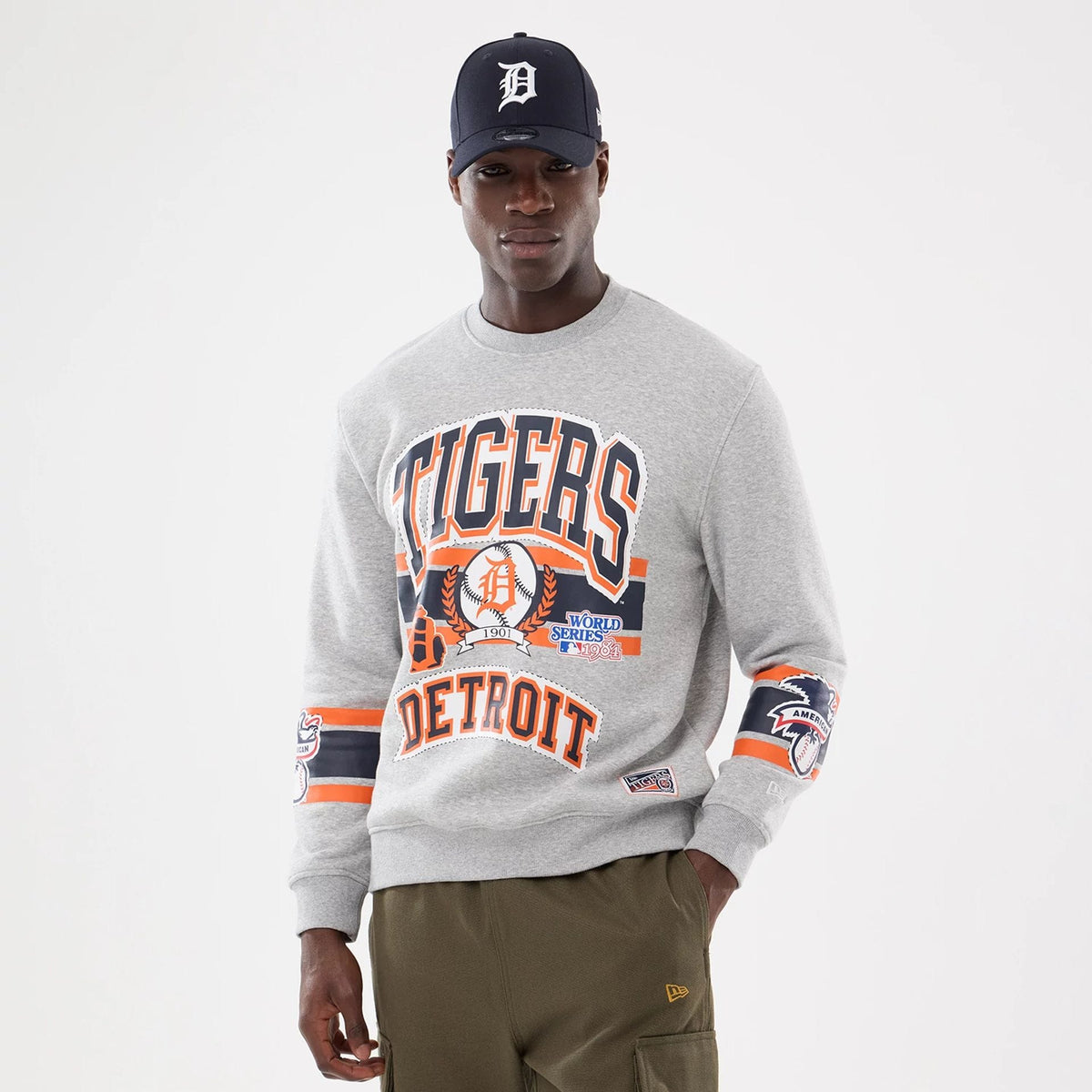 Detroit Tigers MLB Sport Classic Grey Crew Neck Sweater-klyvox