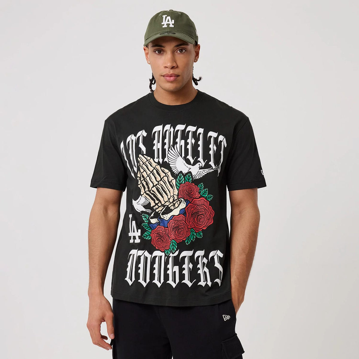 LA Dodgers MLB Script Graphic Black T-Shirt-klyvox