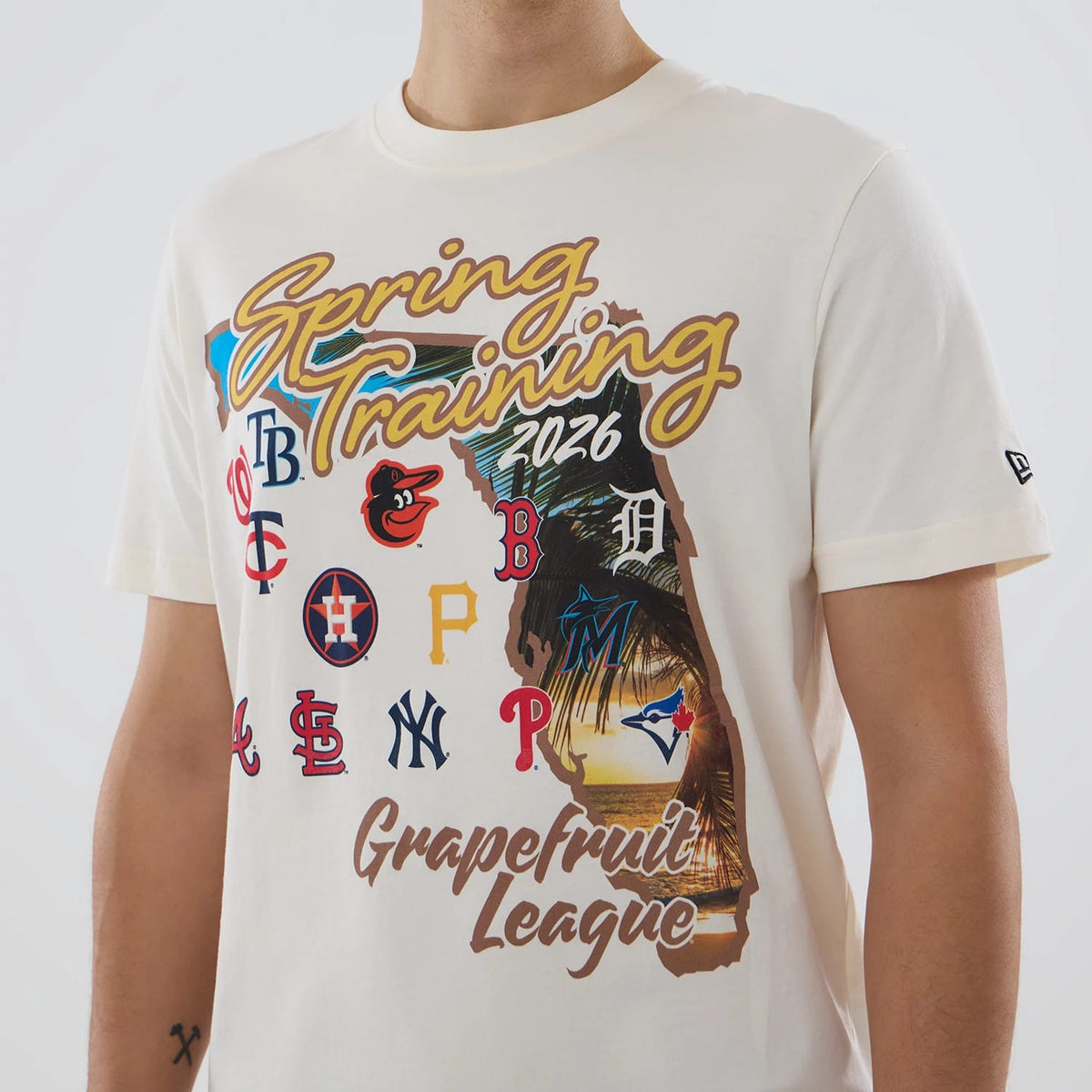 Grapefruit League Logo MLB Spring Training 2026 Cream T-Shirt-klyvox