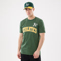 Athletics MLB Pinstripe Dark Green T-Shirt-klyvox