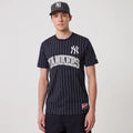 New York Yankees MLB Pinstripe Navy T-Shirt-klyvox