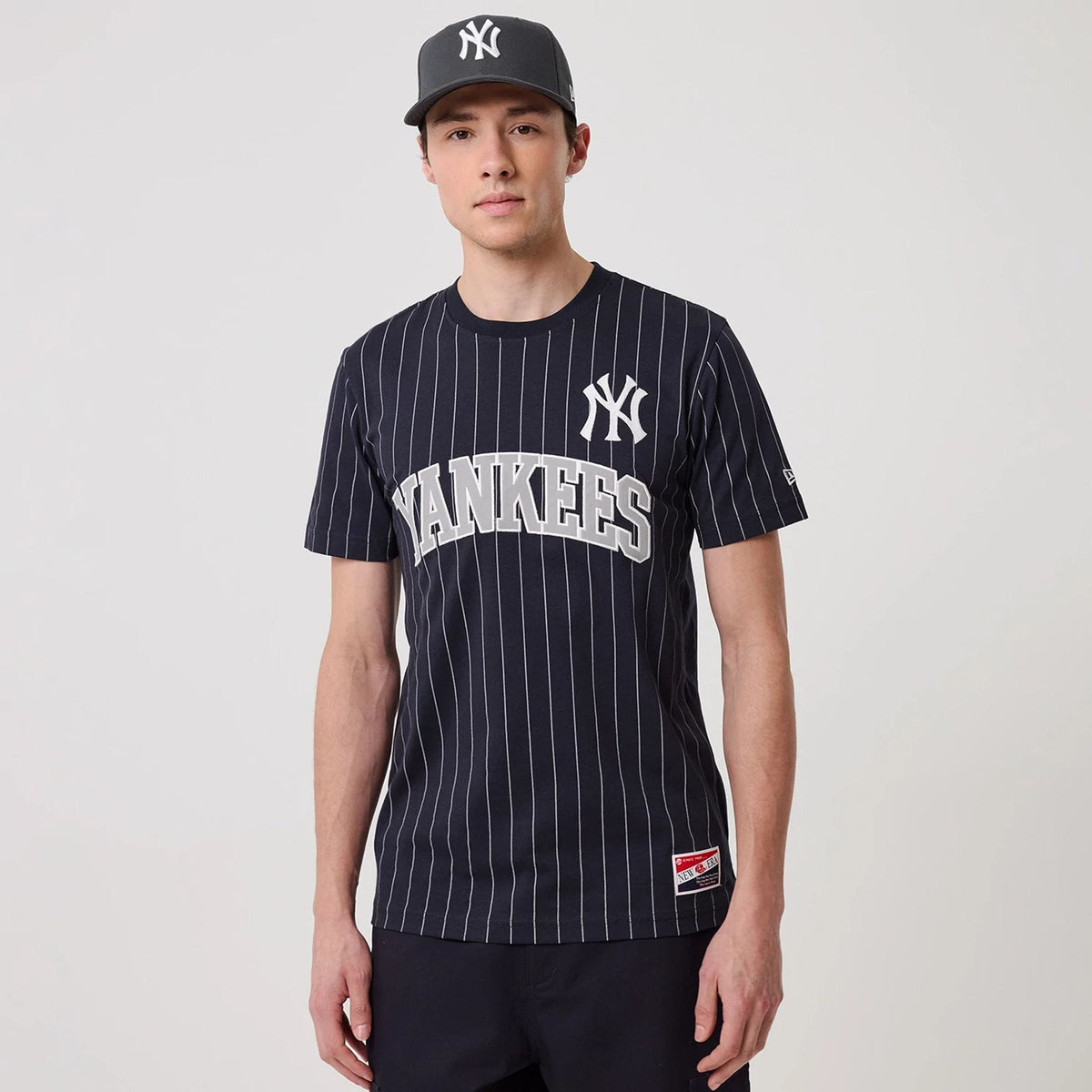 New York Yankees MLB Pinstripe Navy T-Shirt-klyvox