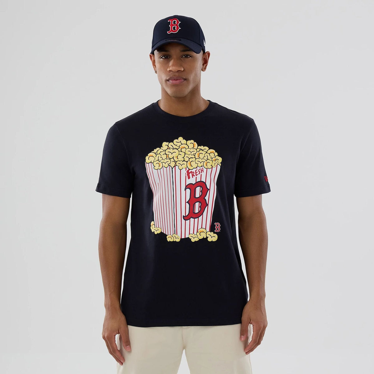 Boston Red Sox MLB Popcorn Navy T-Shirt-klyvox