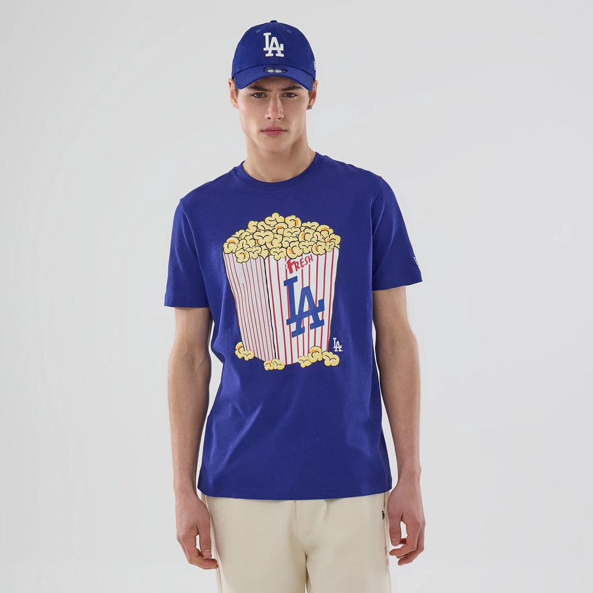 LA Dodgers MLB Popcorn Dark Blue T-Shirt-klyvox