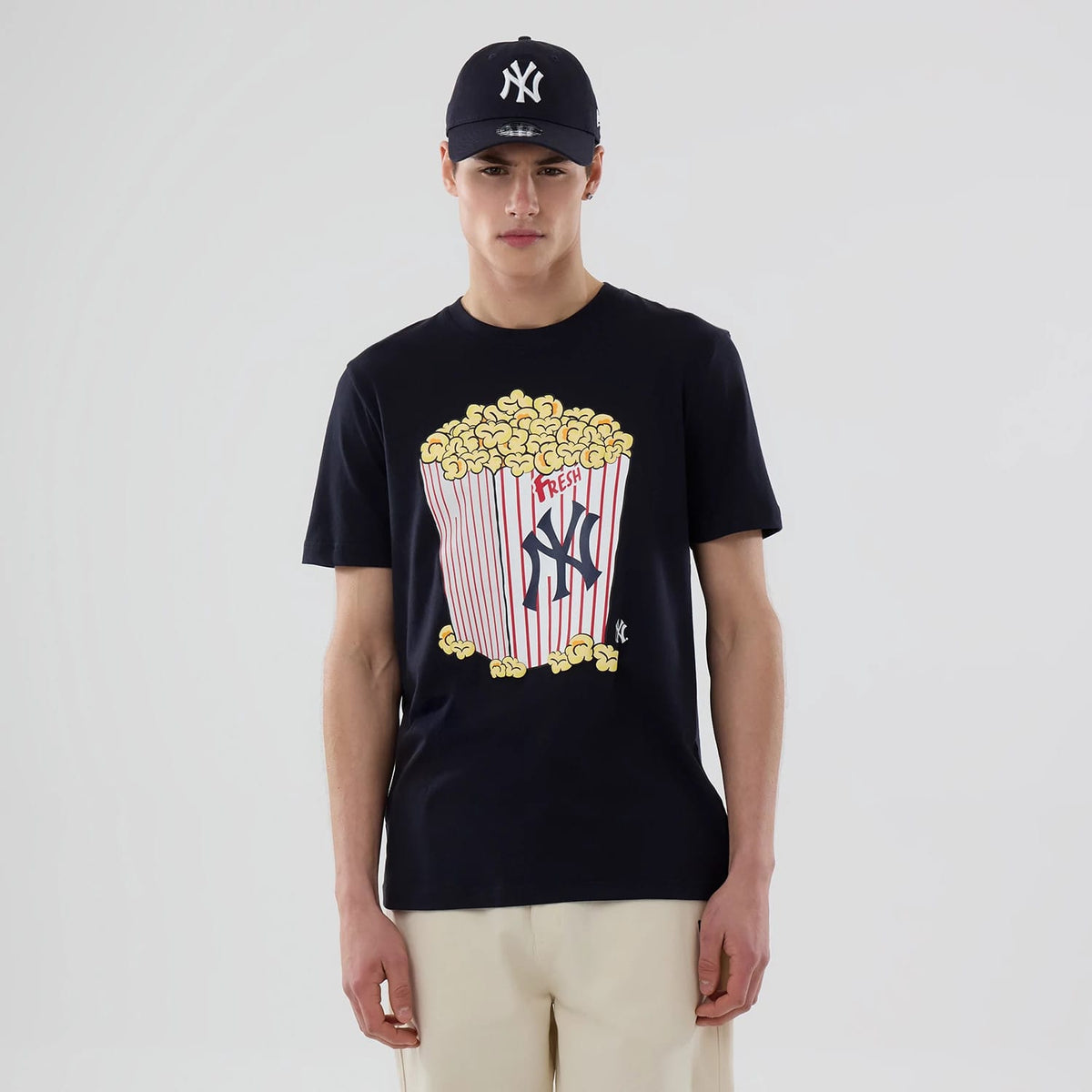 New York Yankees MLB Popcorn Navy T-Shirt-klyvox