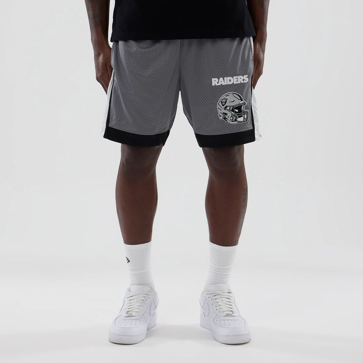 Las Vegas Raiders NFL Grey Mesh Shorts-klyvox