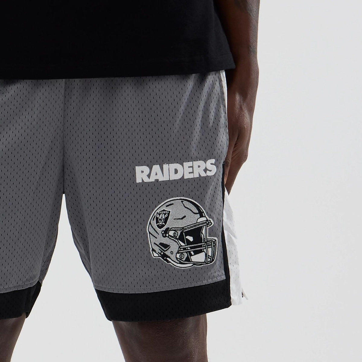 Las Vegas Raiders NFL Grey Mesh Shorts-klyvox