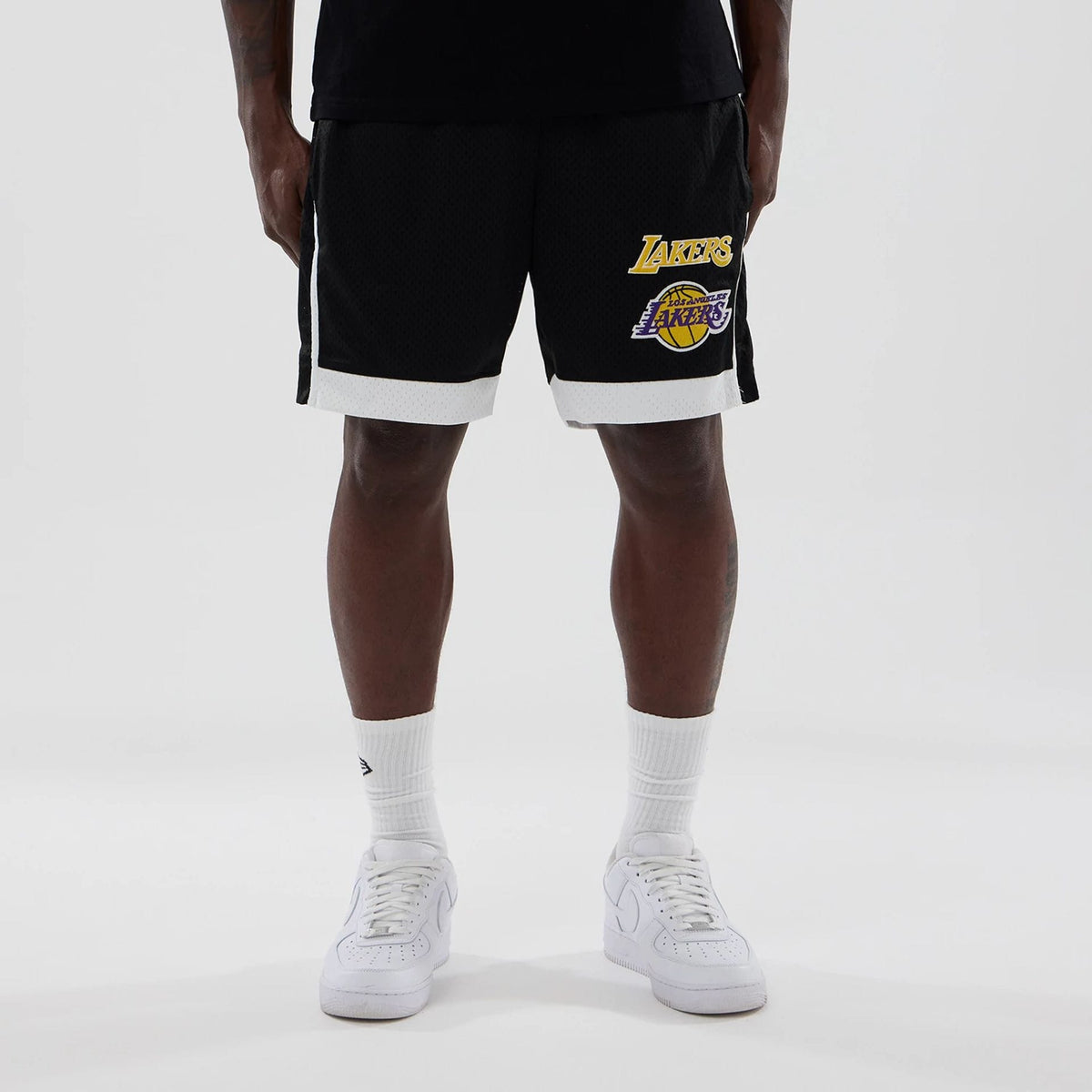 LA Lakers NBA Black Mesh Shorts-klyvox