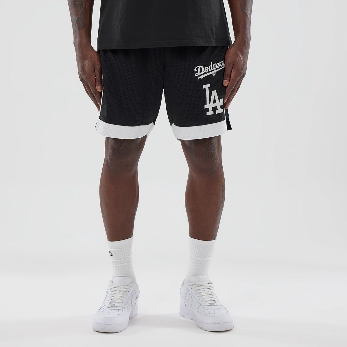 LA Dodgers MLB Black Mesh Shorts-klyvox