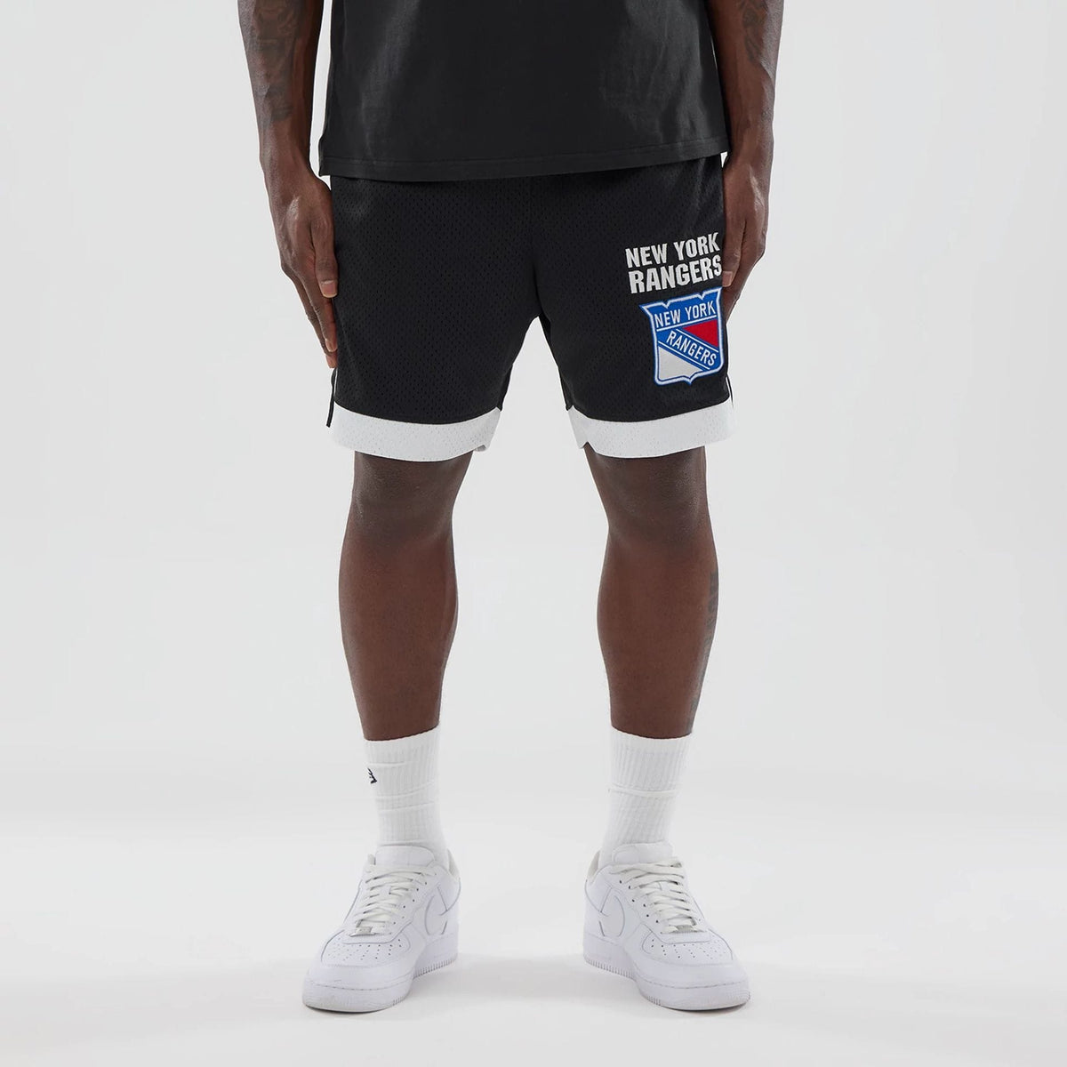 New York Rangers NHL Black Mesh Shorts-klyvox