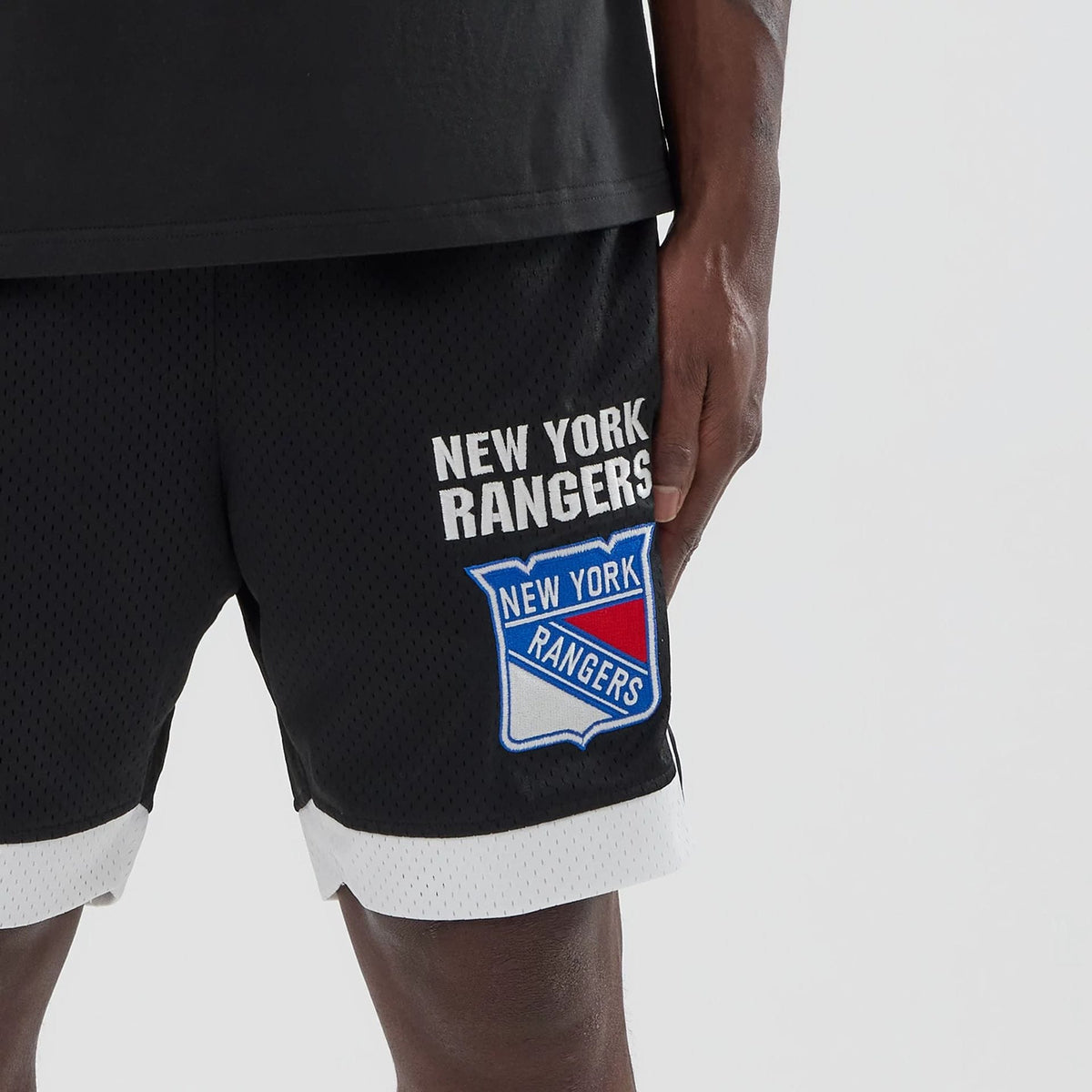 New York Rangers NHL Black Mesh Shorts-klyvox