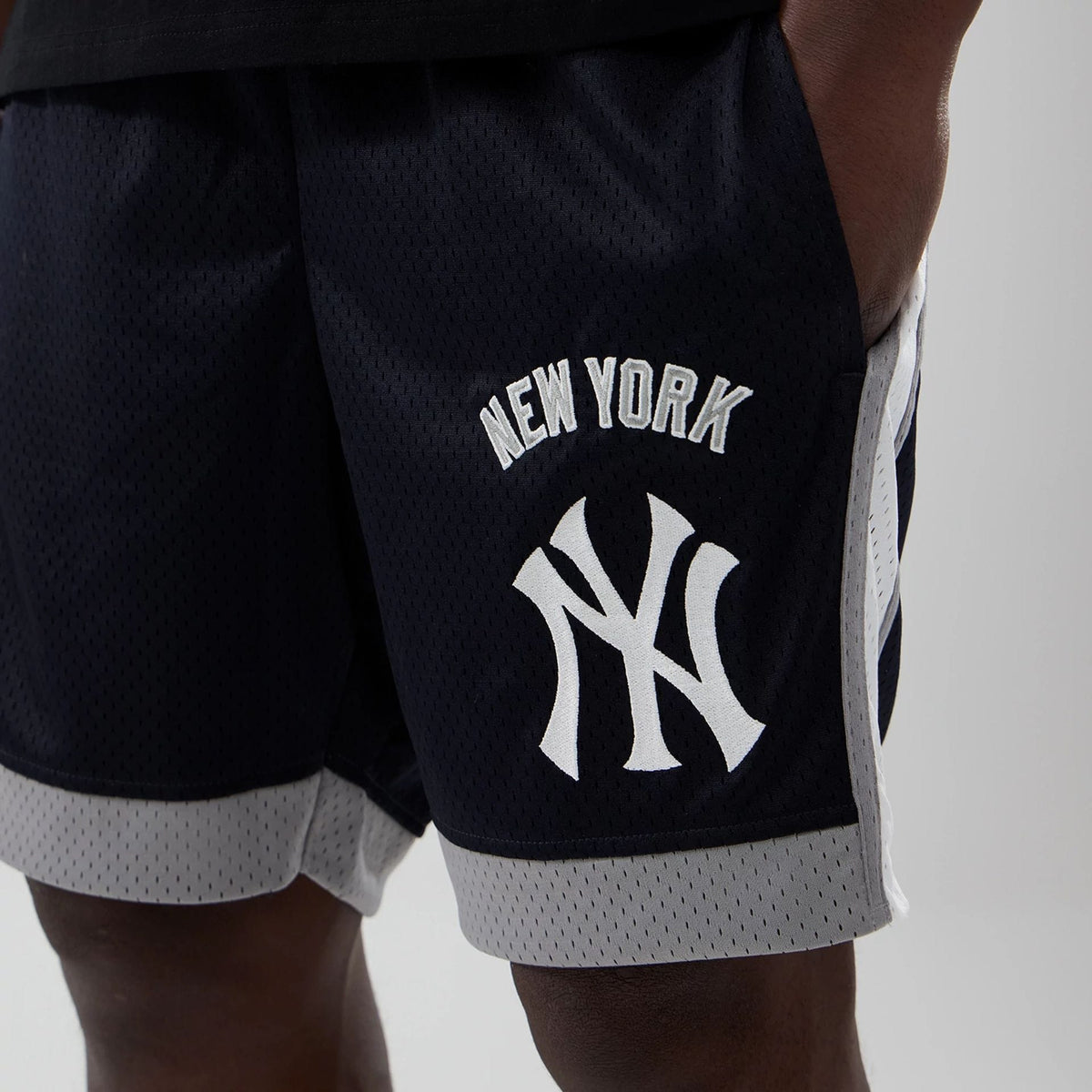 New York Yankees MLB Navy Mesh Shorts-klyvox