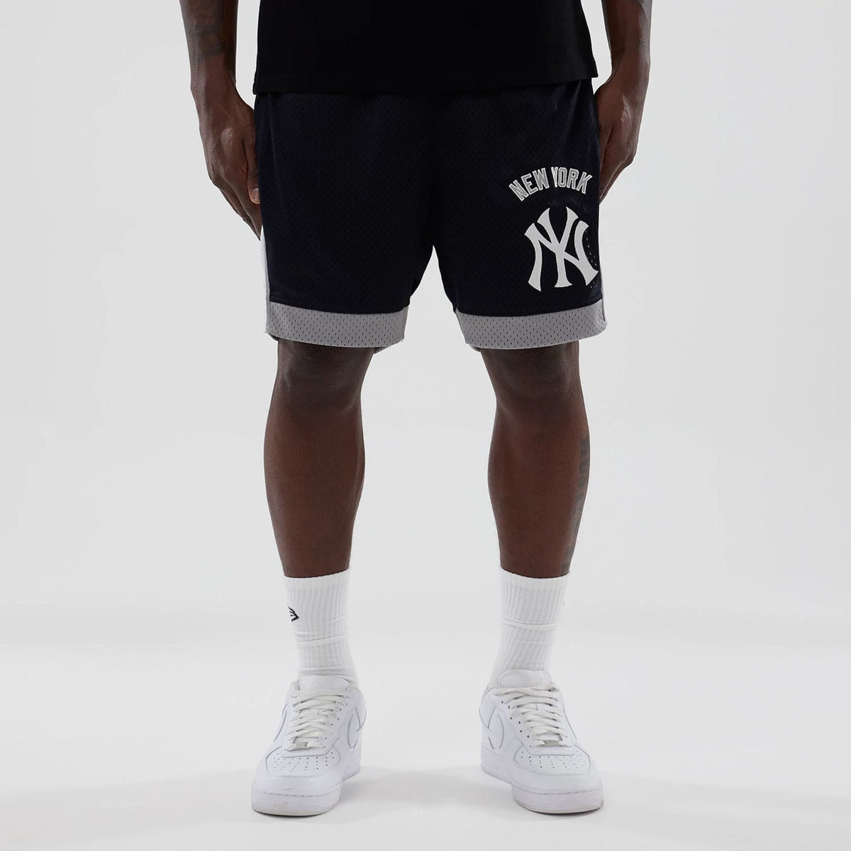 New York Yankees MLB Navy Mesh Shorts-klyvox
