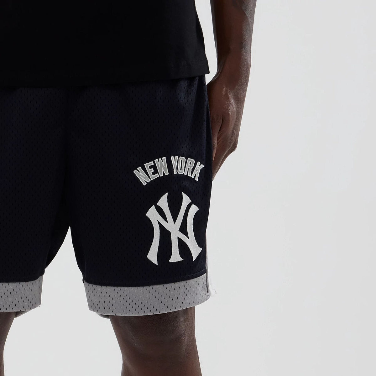 New York Yankees MLB Navy Mesh Shorts-klyvox