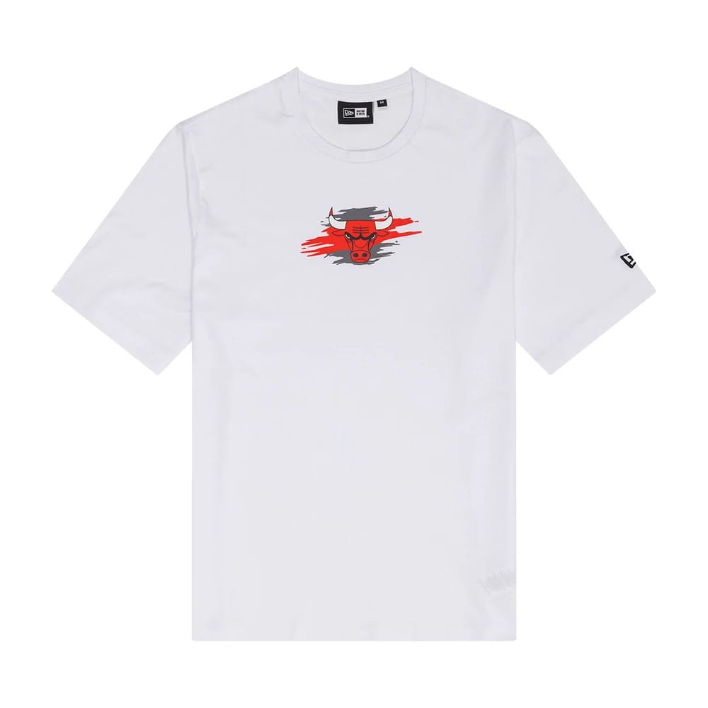 Chicago Bulls NBA Paint Graphic White T-Shirt-klyvox