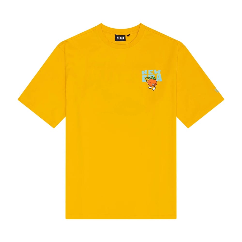 New Era Summer Graphic Yellow Oversized T-Shirt-klyvox