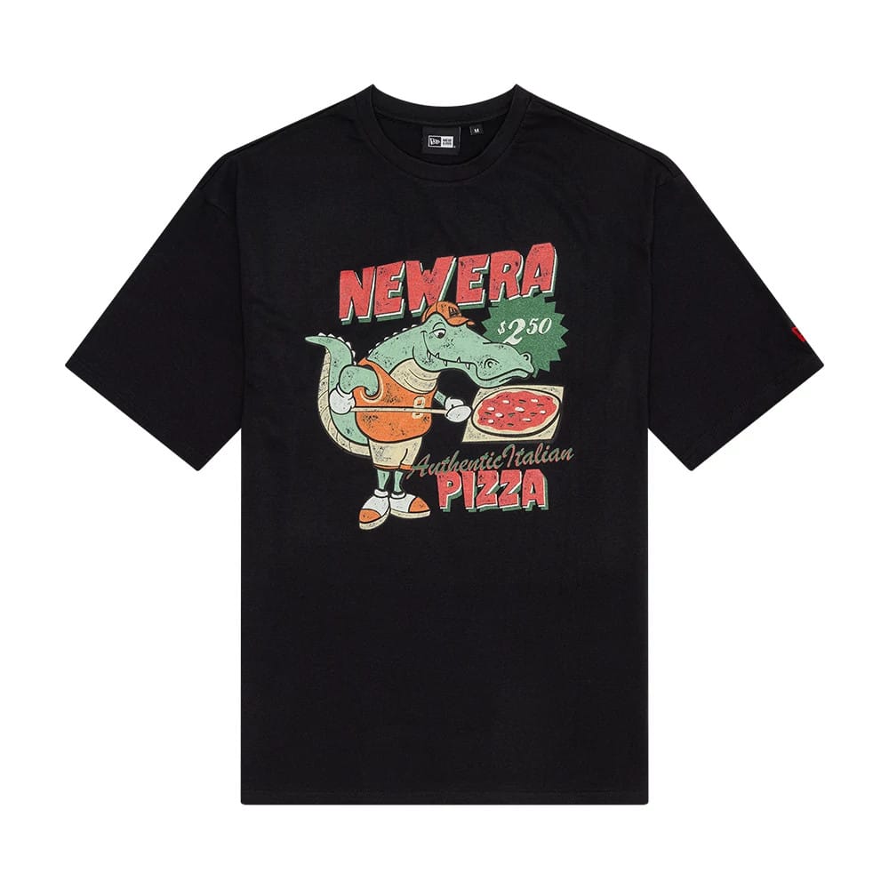 New Era Character Graphic Black Oversized T-Shirt-klyvox