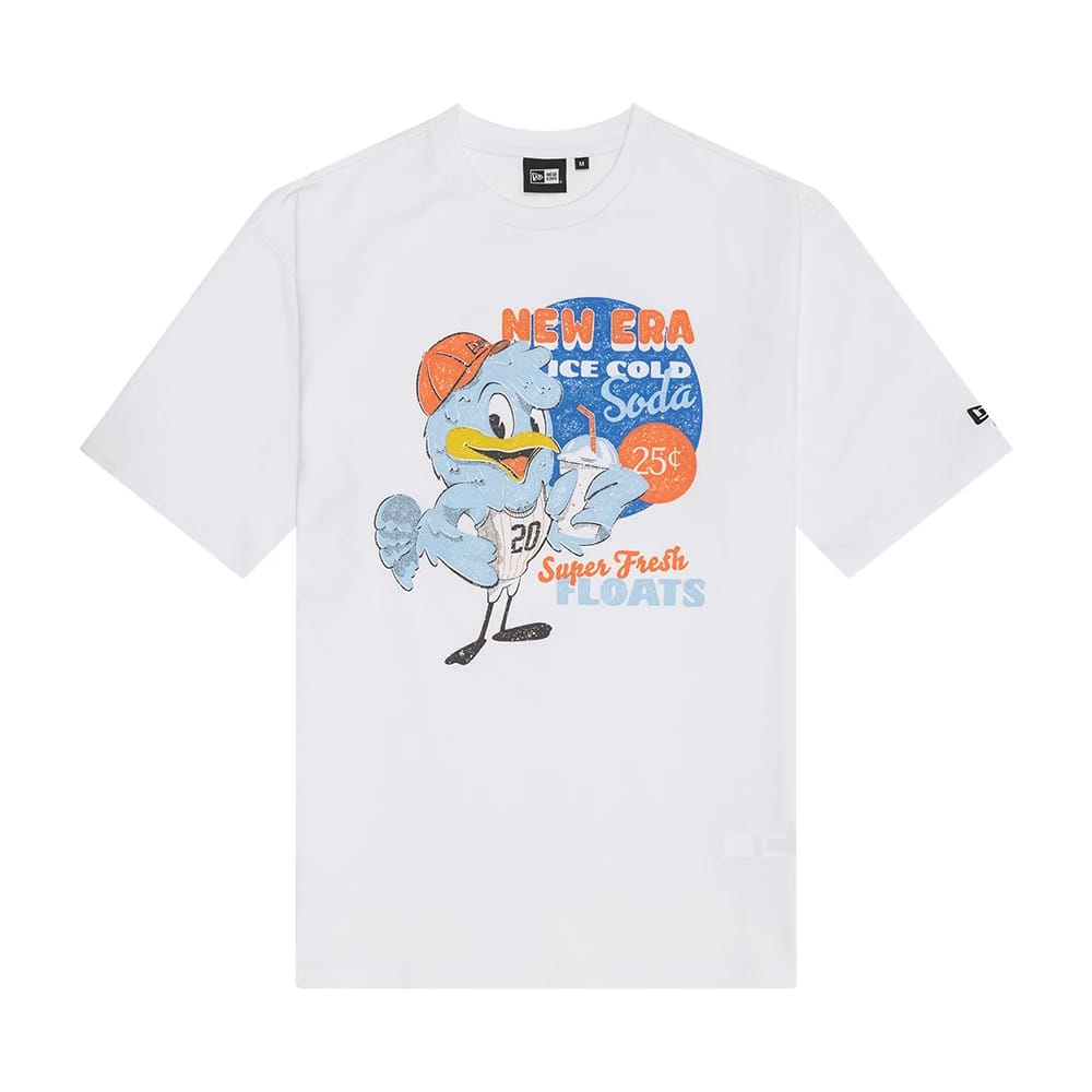 New Era Character Graphic White Oversized T-Shirt-klyvox