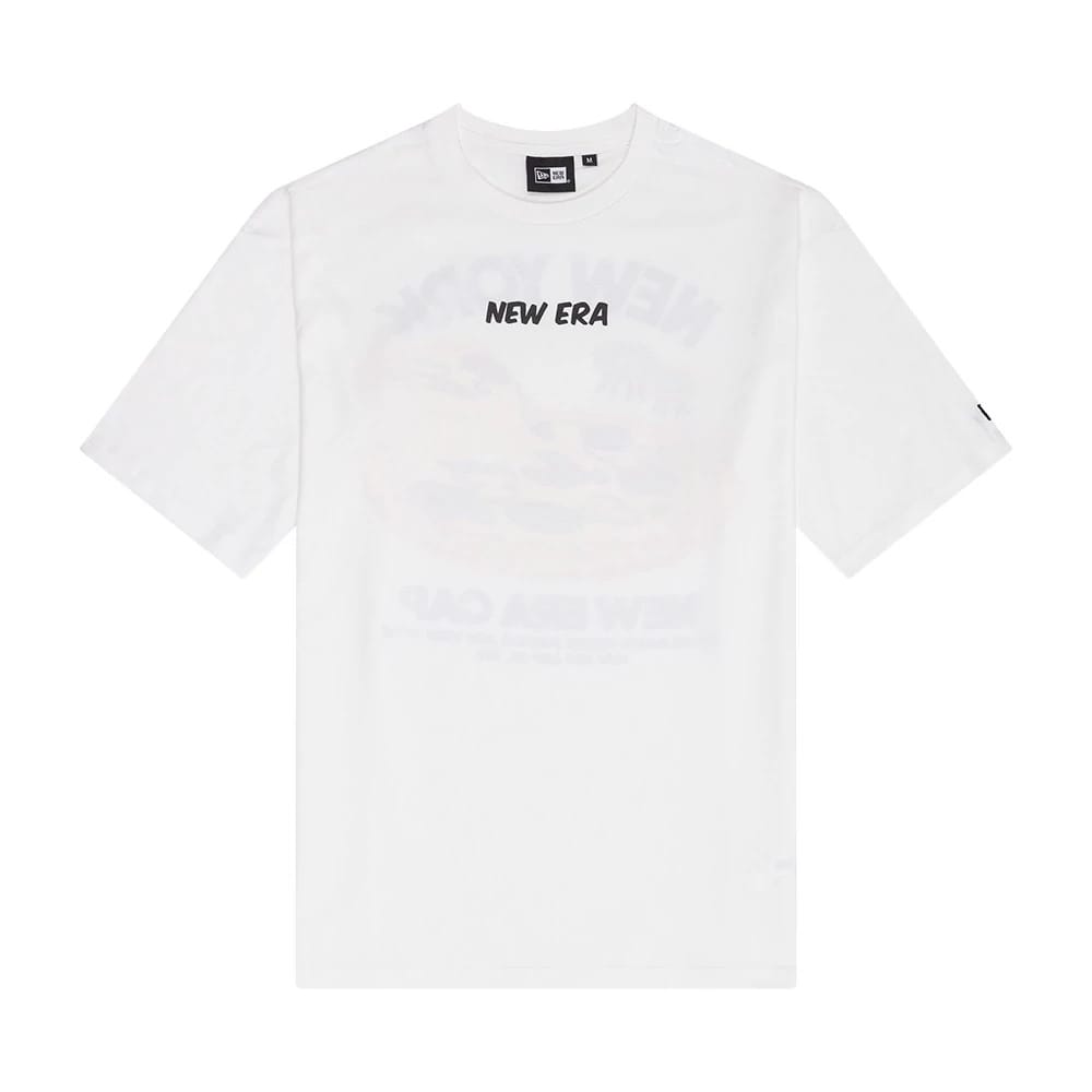 New Era Food Graphic White Oversized T-Shirt-klyvox