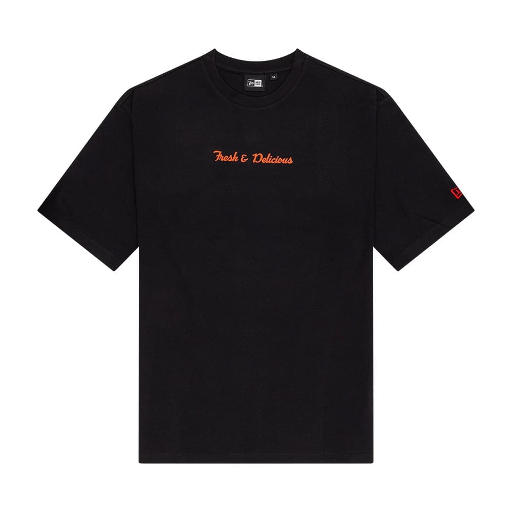 New Era Food Graphic Black Oversized T-Shirt-klyvox