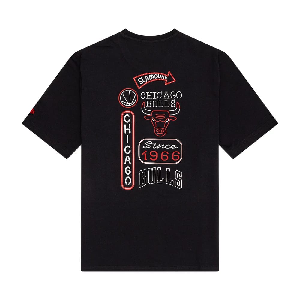 Chicago Bulls NBA Neon Graphic Black T-Shirt-klyvox