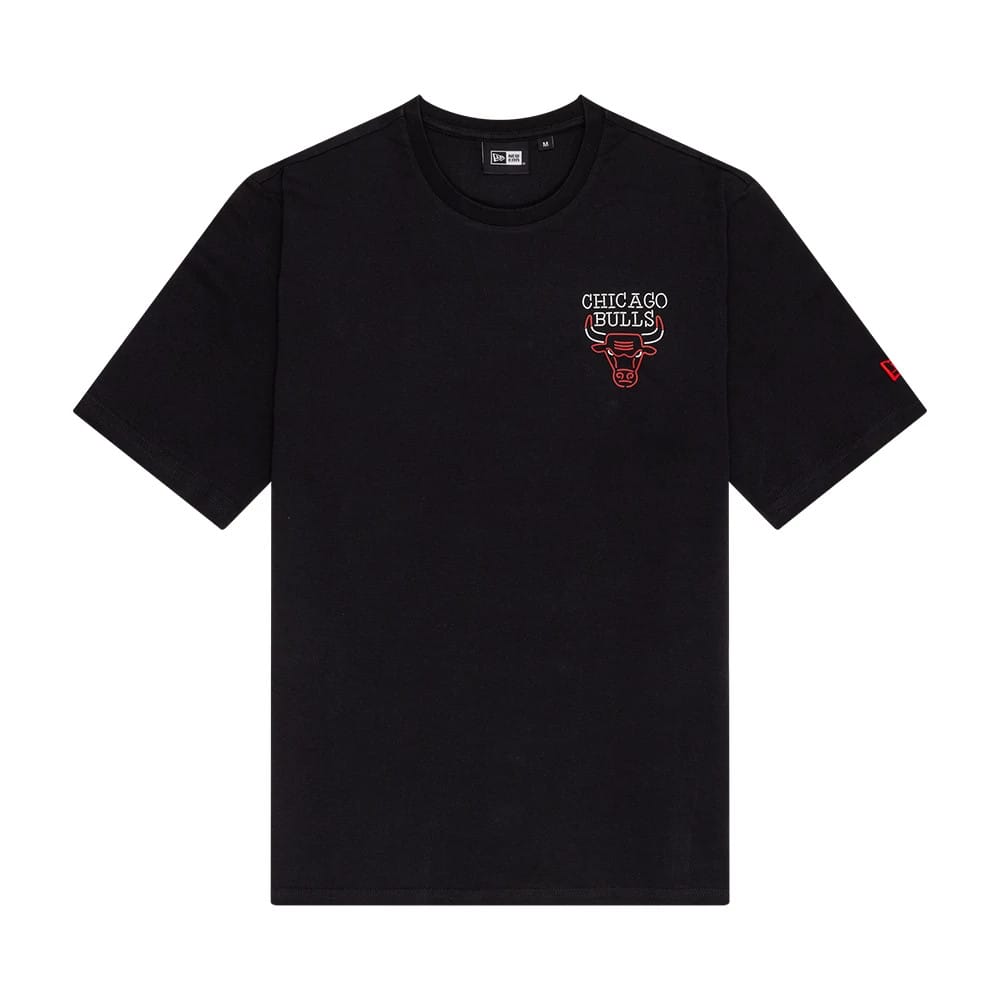 Chicago Bulls NBA Neon Graphic Black T-Shirt-klyvox