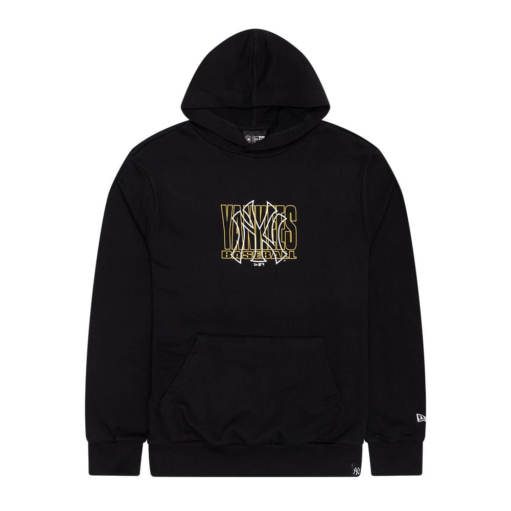 New York Yankees MLB Outline Black Pullover Hoodie-klyvox