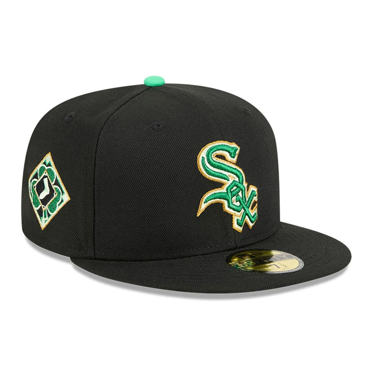 Chicago White Sox MLB Saint Patrick's Day Black 59FIFTY Fitted Cap-klyvox