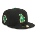 LA Dodgers MLB Saint Patrick's Day Black 59FIFTY Fitted Cap-klyvox