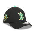 Red Sox MLB Saint Patrick's Day Black 39THIRTY M-Crown A-Frame Stretch Fit Cap-klyvox