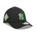 Yankees MLB Saint Patrick's Day Black 39THIRTY M-Crown A-Frame Stretch Fit Cap-klyvox