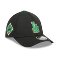 Dodgers MLB Saint Patrick's Day Black 39THIRTY M-Crown A-Frame Stretch Fit Cap-klyvox