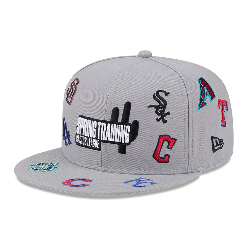 Cactus League Logo MLB Scattered Grey 9FIFTY Snapback Adjustable Cap-klyvox