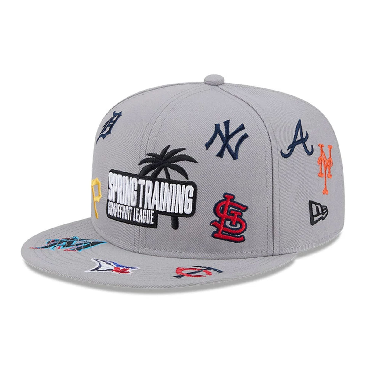Grapefruit League Logo MLB Scattered Grey 9FIFTY Snapback Adjustable Cap-klyvox