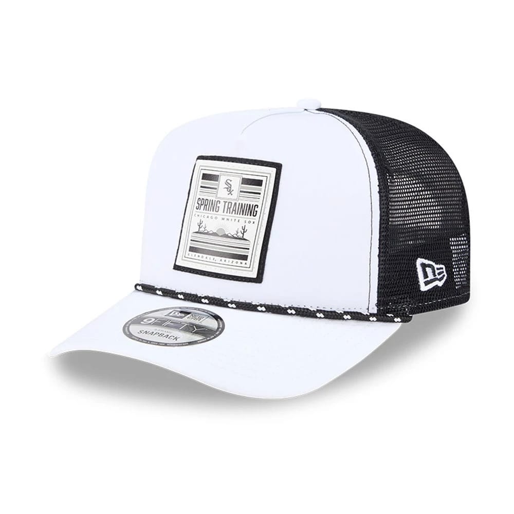 Chicago White Sox MLB Lines Black 9FIFTY A-Frame Snapback Adjustable Cap-klyvox