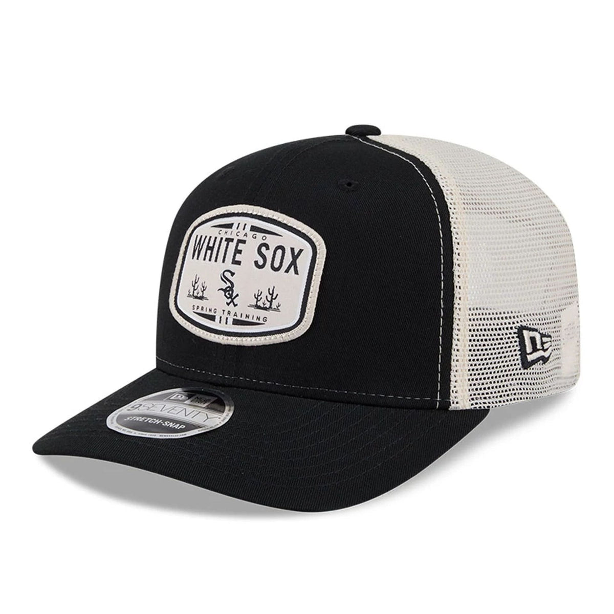 Chicago White Sox MLB Patch Black 9SEVENTY Stretch Snap Adjustable Cap-klyvox