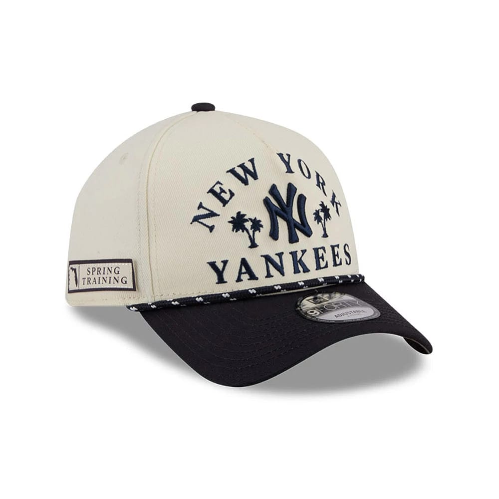 New York Yankees MLB Rope Cream 9FORTY A-Frame Adjustable Cap-klyvox