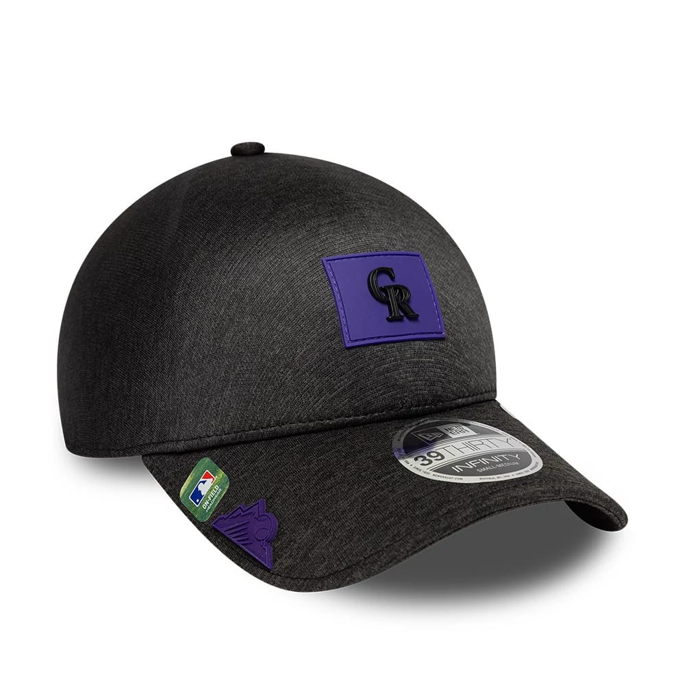 Colorado Rockies MLB Clubhouse Black 39THIRTY Infinity Stretch Fit Cap-klyvox