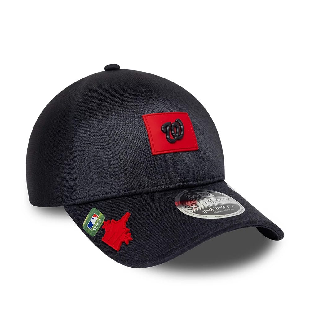 Washington Nationals MLB Clubhouse Black 39THIRTY Infinity Stretch Fit Cap-klyvox