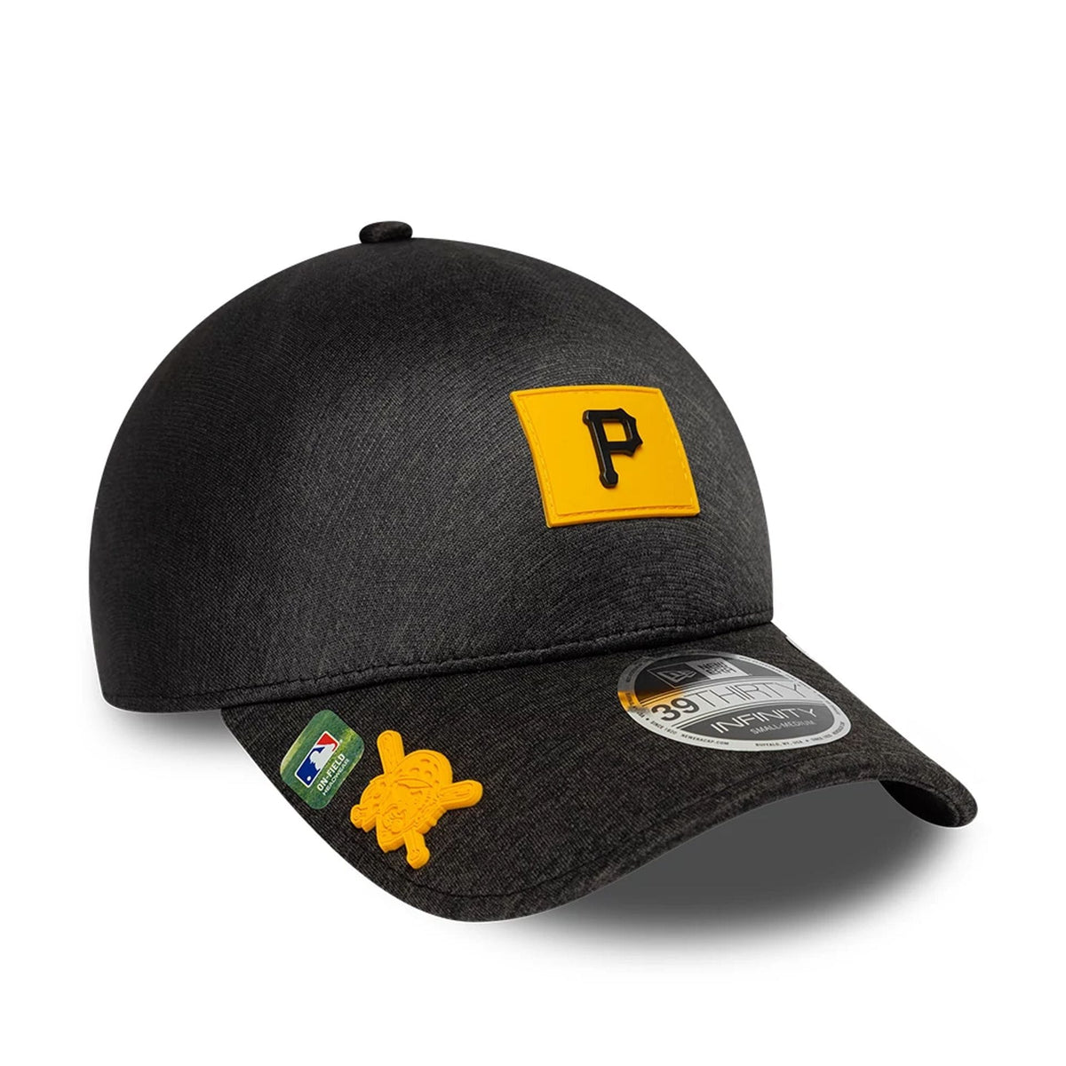 Pittsburgh Pirates MLB Clubhouse Black 39THIRTY Infinity Stretch Fit Cap-klyvox