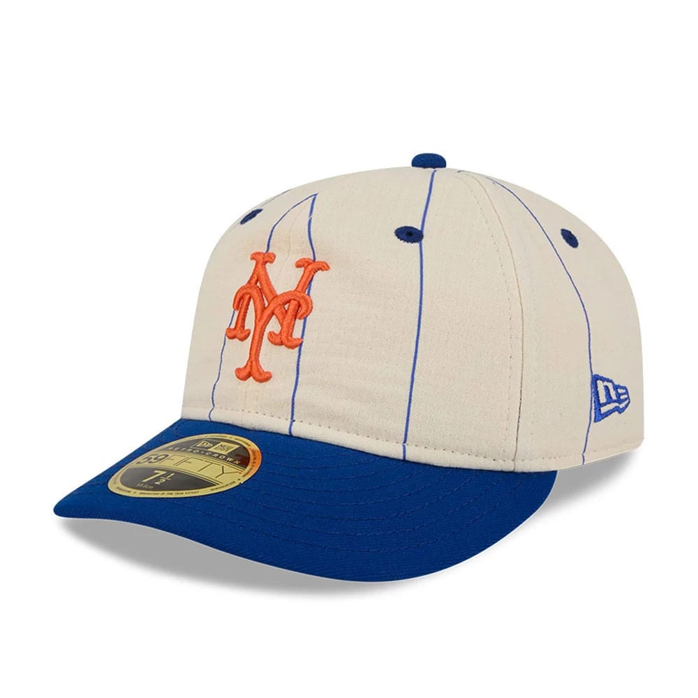 New York Mets MLB Linen Cream Retro Crown 59FIFTY Fitted Cap-klyvox