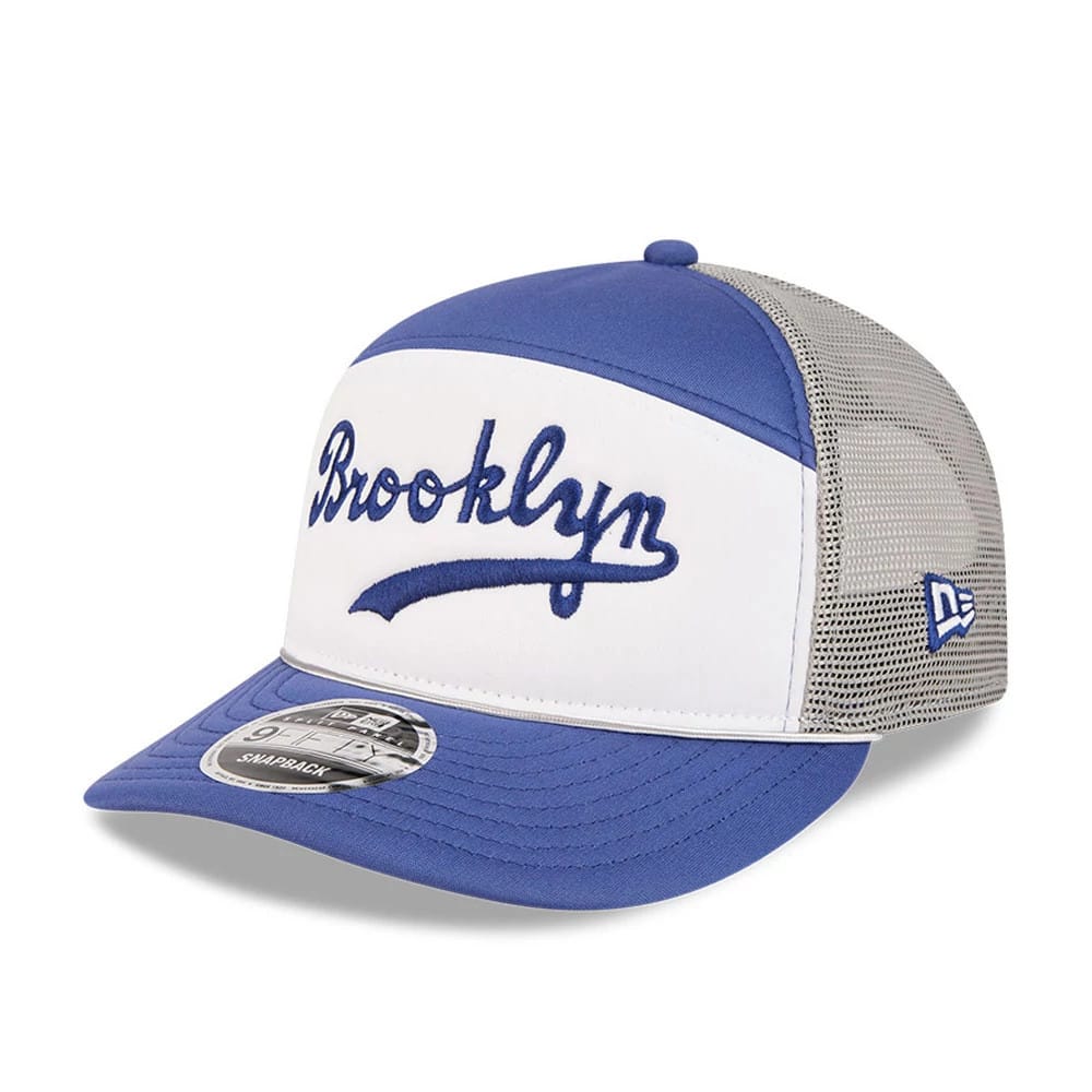Brooklyn Dodgers MLB Blocked Dark Blue 9FIFTY Split Panel Snapback Cap-klyvox