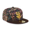 San Diego Padres MLB Leaves Dark Brown 59FIFTY Fitted Cap-klyvox