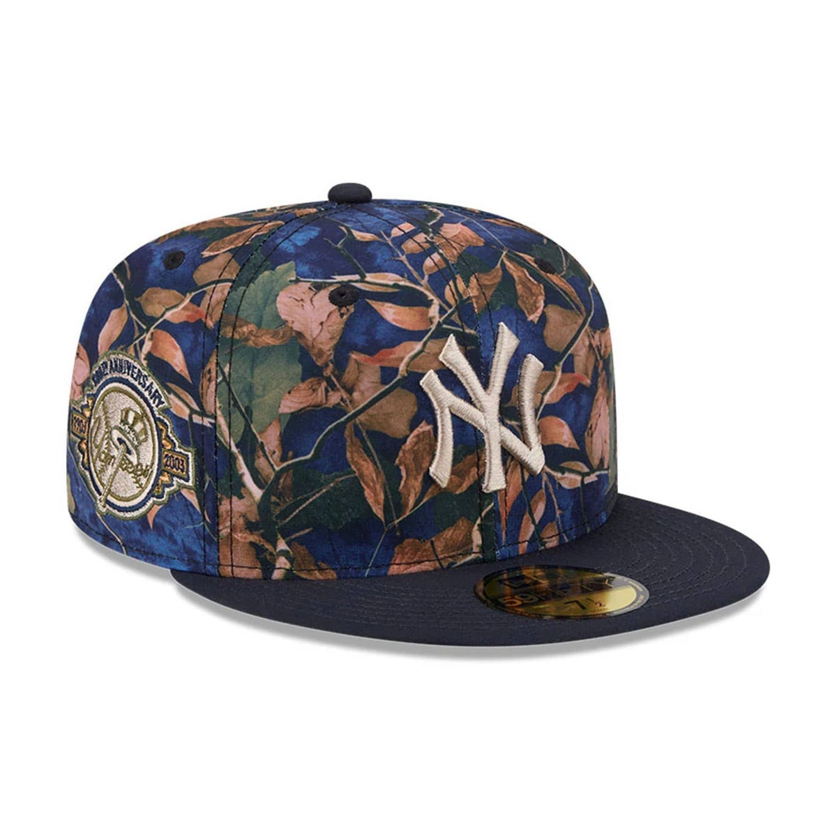 New York Yankees MLB Leaves Navy 59FIFTY Fitted Cap-klyvox