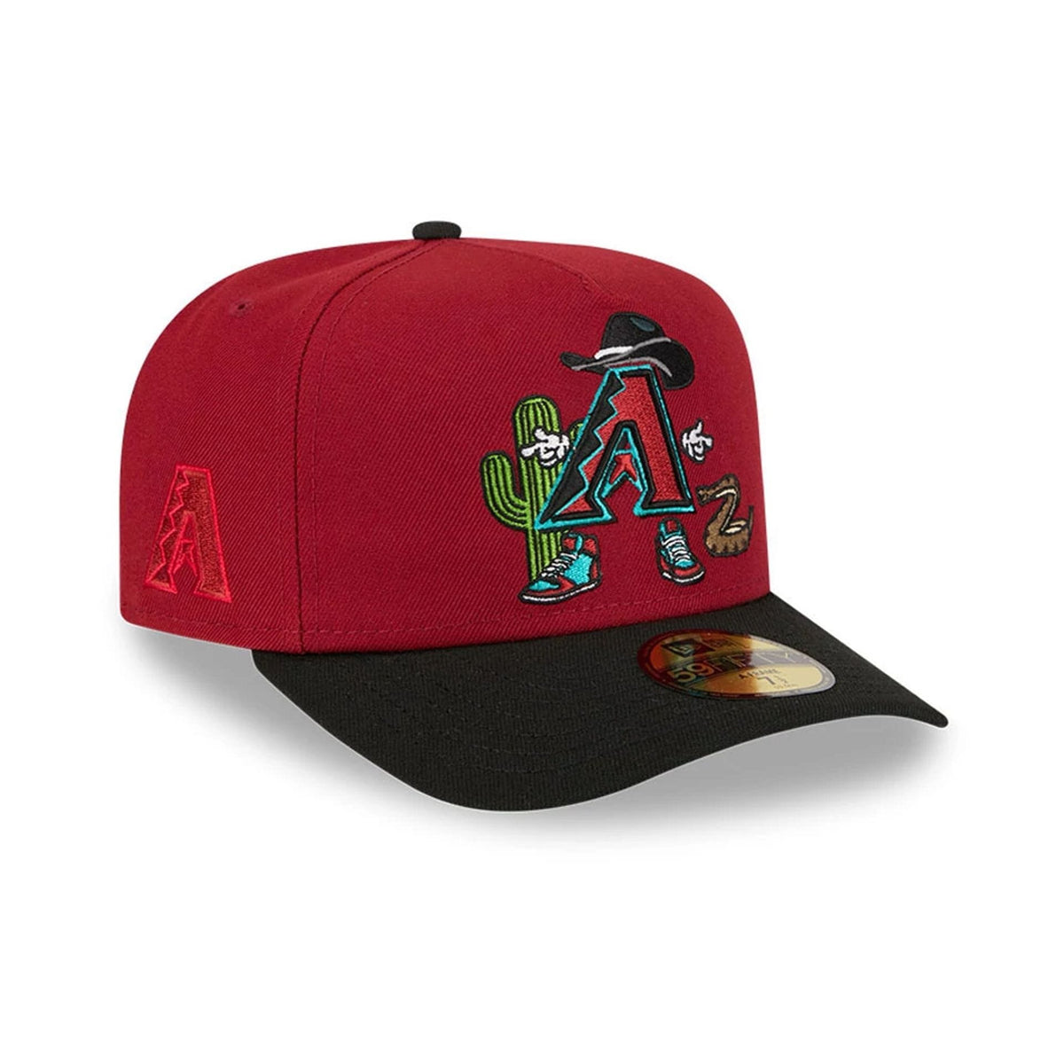 Arizona Diamondbacks MLB Cartoon Dark Red 59FIFTY A-Frame Fitted Cap-klyvox