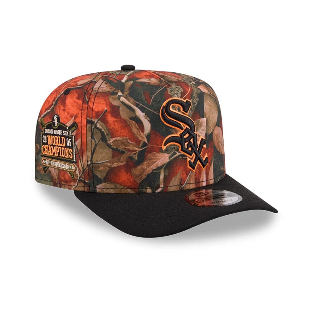Chicago White Sox MLB Leaves Bright Orange 9FIFTY A-Frame Snapback Cap-klyvox