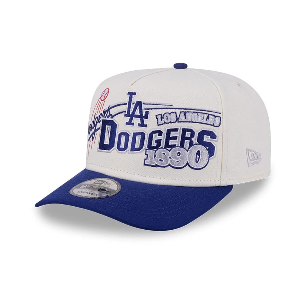 LA Dodgers MLB Classic White 9FIFTY A-Frame Snapback Adjustable Cap-klyvox
