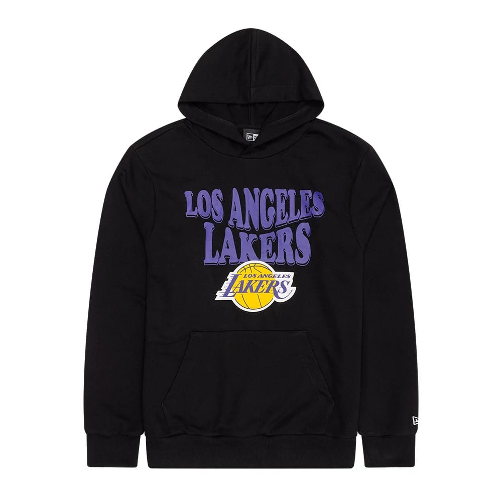 LA Lakers NBA Wordmark Black Pullover Hoodie-klyvox